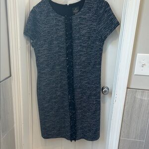 Adrianna Papell Black and Blue Knit Dress